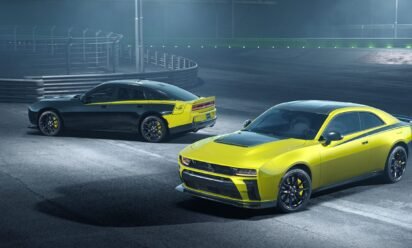 The new 2027 Dodge Charger Super Bee Launch Edition is a 600-horsepower evolution of the SIXPACK-powered Charger that creates the quickest, fastest and most powerful SIXPACK Charger — and the most powerful Dodge Super Bee — ever, shown in new Sucker Punch exterior color (front) and Diamond Black (rear).